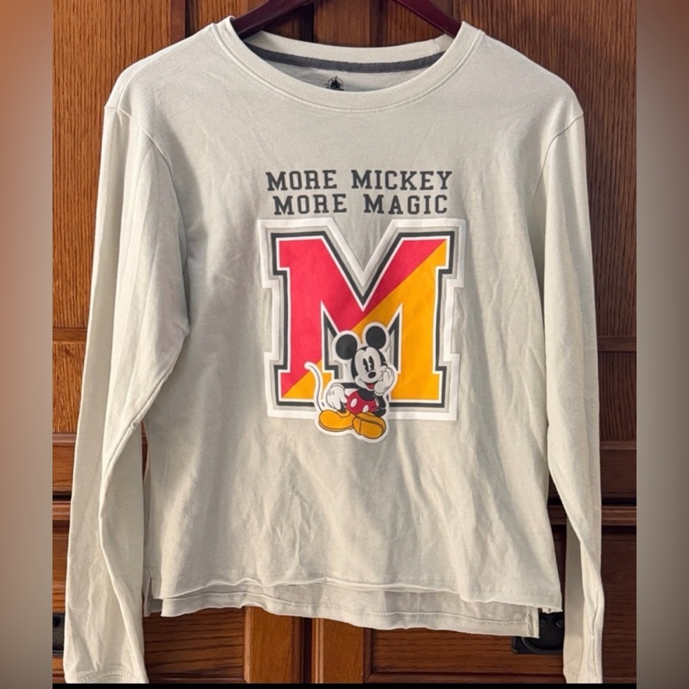 NWT Disney WDW More Mickey More Magic Long Sleeve Cropped Graphic Tee Parks